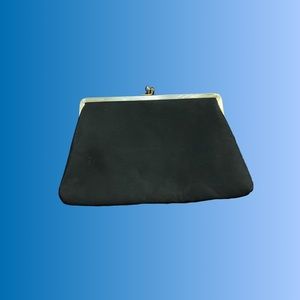 Vintage Black Raw Silk Clutch
